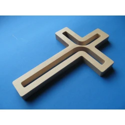 Krzyż drewniany na ścianę jasny brąz 24,5 cm JB 1
